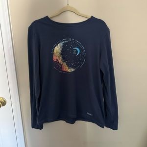 Life is good long sleeve graphic tee